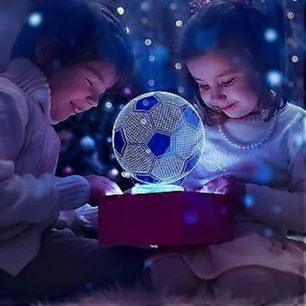 Fodbold Natlys, 3D LED Lampe Optisk Illusion Natlys Børn, Illusion Fodbold Nat Effekt til Soveværelse Sengenatbord Pige Søn Overraskelse Fødselsdag