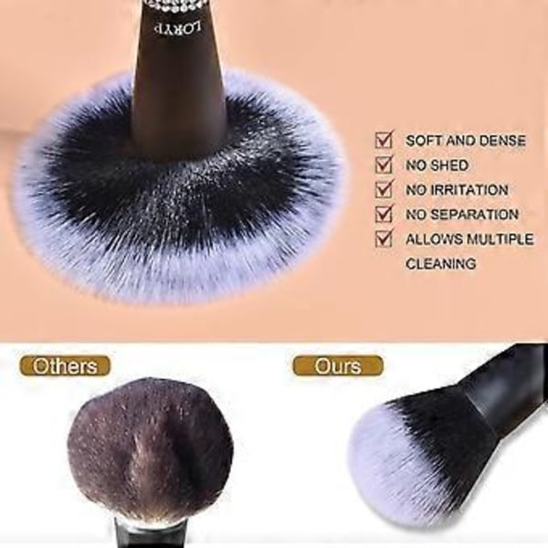 Sminkborste Set - 13 st Diamond Foundation Ögonskuggor Eyeliner Borste Concealers Sminkborste Set för Kvinnor (Kristall-Matt Svart)