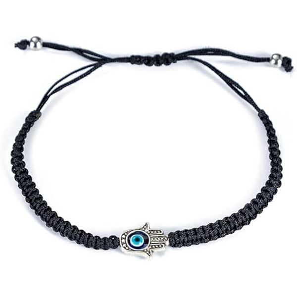 Handgjord String Armband med Onda Ögat för Kvinnor Män Flickor Pojkar Svart