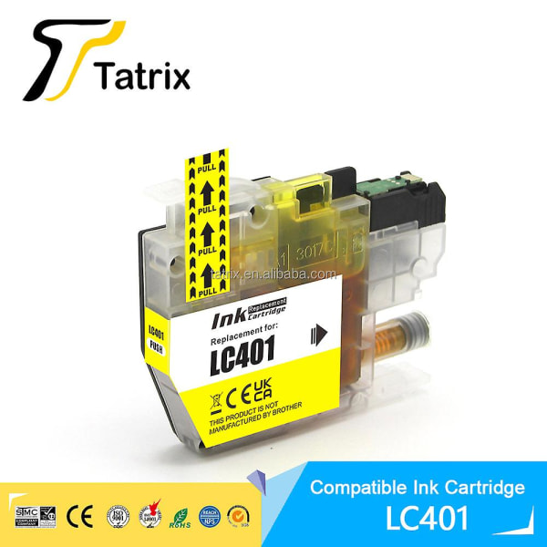 Tatrix Standard Capacity Lc401 401 Compatible Ink Cartridge For Brother Mfc-j1010dw Mfc-j1012dw Mfc-j1170dw Printer 1 pcs Yellow
