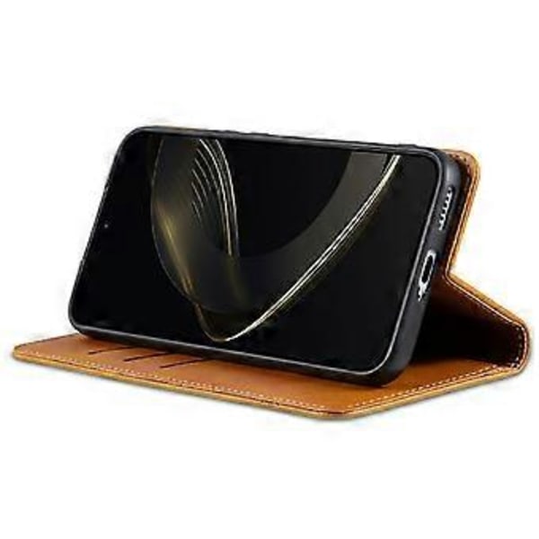 AZNS Fodral för Samsung Galaxy A26 5G, Kohudstruktur PU Läder Plånboksfodral - Brun (Brun)