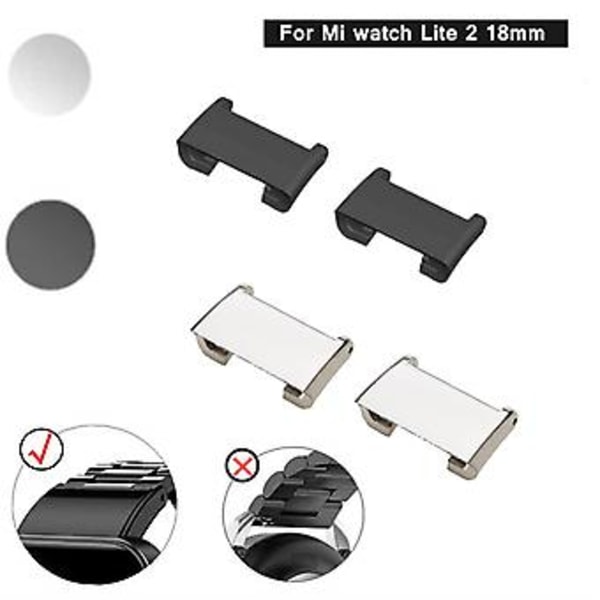 1 Par Urrem Adapter Rem Armbåndsforbindelse Tilknytning til Ur 2/Ur Lite 2 (Sort)