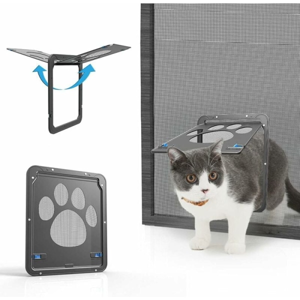 Antibit myggdörr för små hundar och katter, lätt att installera låsbar husdjursdörr (29cm x 24cm)