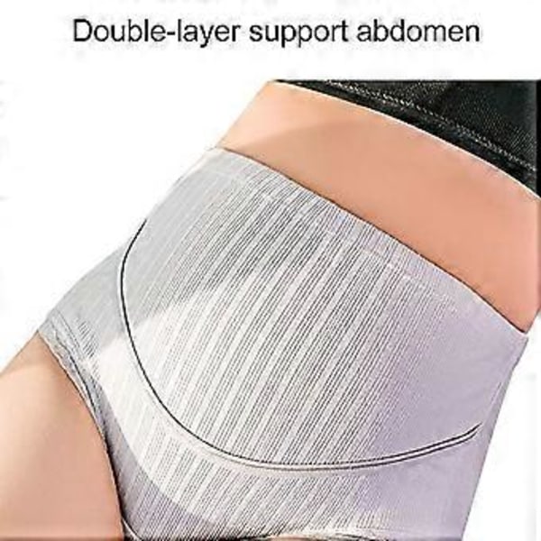 3 stk. Bomulls Graviditetstruser for Kvinner Klassiske Høy Liv Maternity Undertøy Multipakke (XL hudfarge rosa grå)
