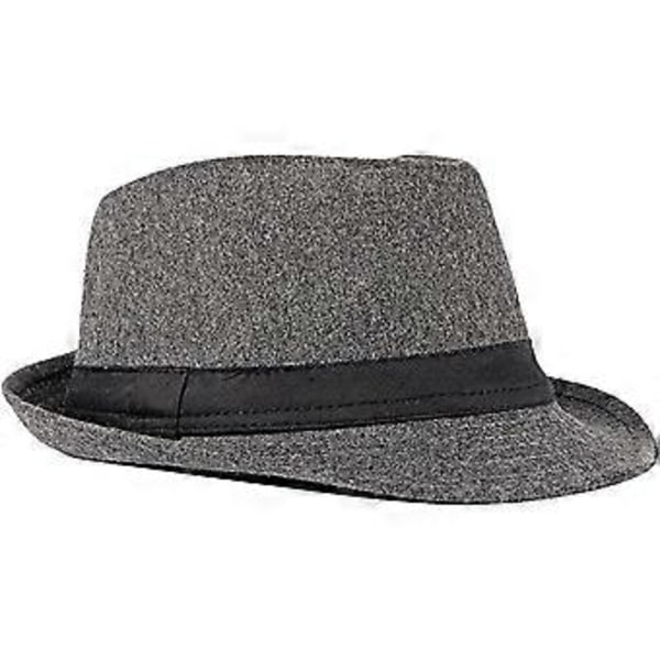 Vedenpitävä Huopahattu Jazzhattu Trilby-hattu Taitettava Retrotyyli Pyöristetyt Reunat Pehmeät Lippalakit Melonihattu Tummanharmaa