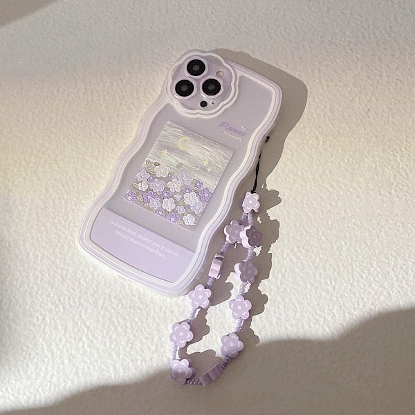 Kompatibel med iPhone 15promax Cover med Søde Lilla Blomster Floral Mønster Design Æstetisk Kvinder Teen Piger Blomster Linse Beskyttelses Cover