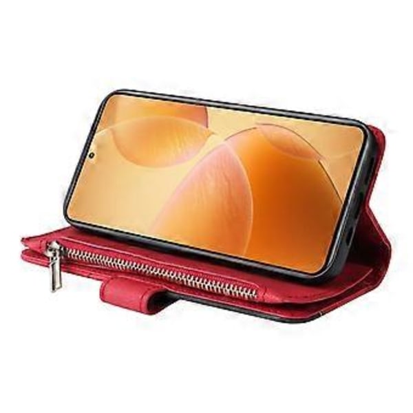KT Multi-Function Series-5 For Xiaomi 14T Pro Deksel Glidelås Lommebok Lær Telefon Deksel Stativ (Stil A)