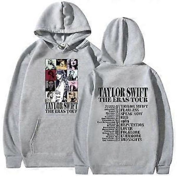 Taylor Swift The Best Tour Fans Par Hoodies Langærmet Trykt Hættetrøje Efterårssweatshirt (L Grå)