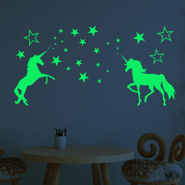 Luminous Unicorn Väggdekal Luminous Häst Väggdekaler Stjärna F
