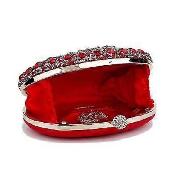 Rhinestone Dame Aften Clutch Perle Taske Bryllup Prom Håndtasker Multi-farve Mulighed (SORT)