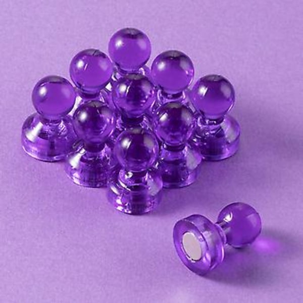 10 Magnetiske Push-Pins i Fargerike Farger for Kjøleskap, Kalender, Whiteboard (Transparent farge)
