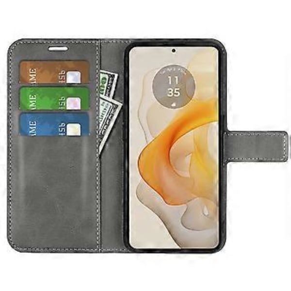Til Motorola Moto G Stylus 5G (2024) Stand Case Anti-Scratch Kalvetekstur Læder Telefon Cover (Style D)