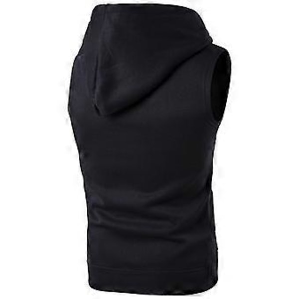 Miesten hihaton huppari tank top kuntosali urheilu harjoittelu fitness liivi T-paita (Musta) (XL)