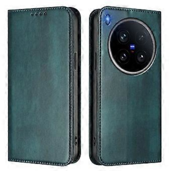 Plånboksfodral för vivo X200 Ultra 5G Retro Textur RFID-blockerande Läder Telefonskal (Mörkgrön)