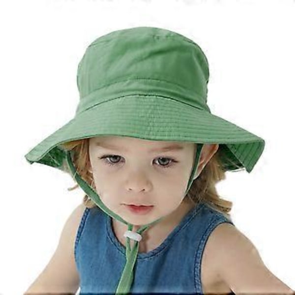 Taaperon Hattu, söpö aurinkolakki, unisex vauvan hattu, kesämatka rantahattu, säädettävä lapsen hattu 2-6 vuotiaille lapsille (sininen-vihreä)