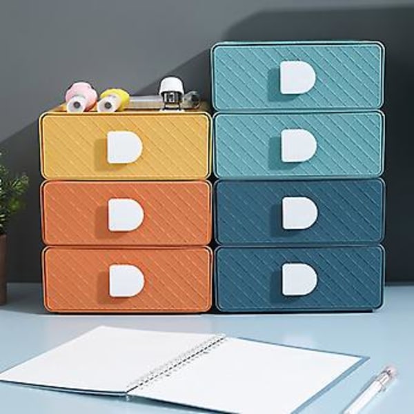 Stationær Opbevaringsboks Kosmetik Makeup Artefakt Organizer Opbevaringskabinet (Mørkeblå)