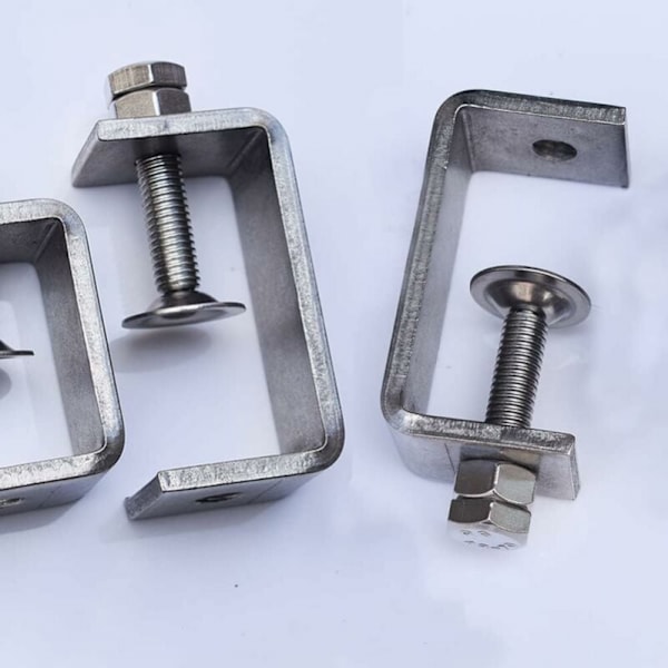 Robust C-klämma i rostfritt stål, 2 st C-klämmor, 65 mm robust C-klämma