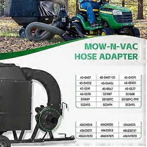 43791 Slangeadapter Plænestøvsuger Dele til AgriFab Løvstøvsuger & Mow-NVac, til Løvstøvsugerslangeadapter