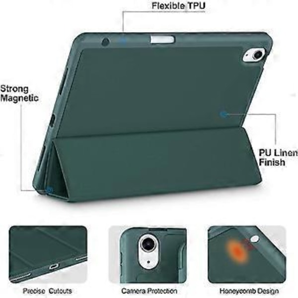 Etui Kompatibelt med iPad Air 4. Generasjon 2020 10,9 Tommer [Pennesholder/2. Generasjon Pennelading] [Automatisk Søvn/Våkne], Trifold Stativ Smart Etui Kompa