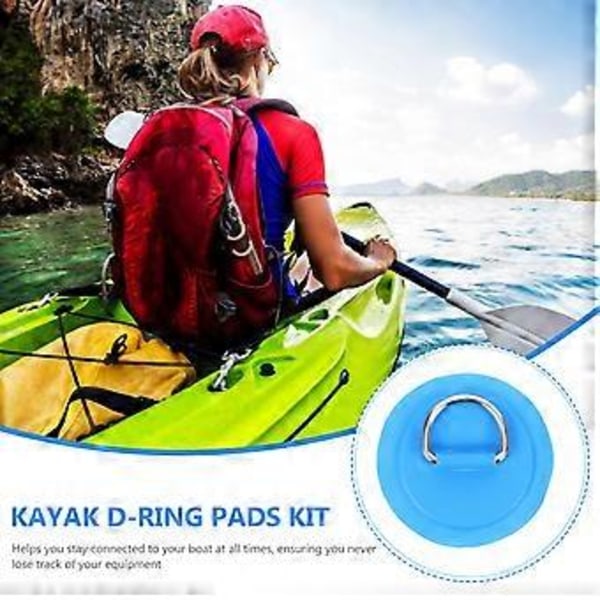 1 Set Uppblåsbar Båt D-ring Patchar Kajak D-ring Pads Patch D-ringar för Båt Kajak Tillbehör