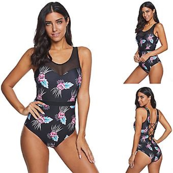 Baddräkt för tjejer, plus size, siamesisk passform, slankande triangelbikini, damkläder, XXL