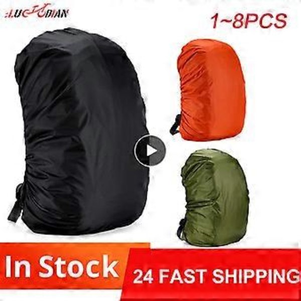 1~8 st 35-80L Nylon Ryggsäck Regn Dammskydd Vattentätt Skydd Utomhus Klättring Vandring Bergsklättring Ryggsäck Väska Skydd (Grön 35L 3 st)