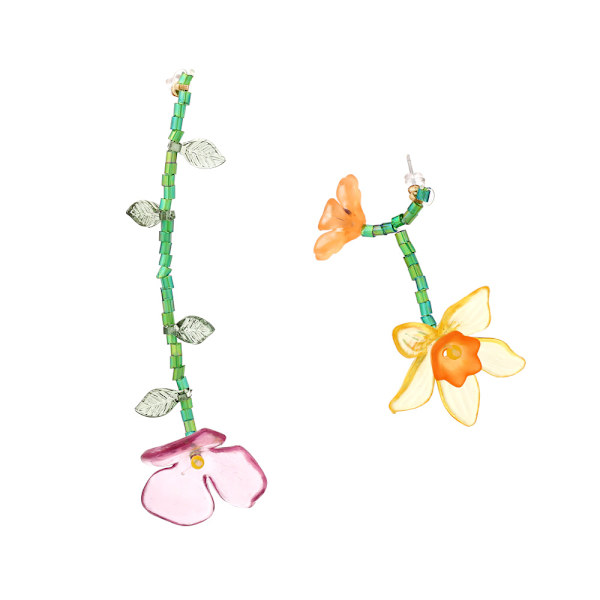 Akryl Tassel Ørepynt for Kvinner Harpiks Perleblomster Ørepynt Be