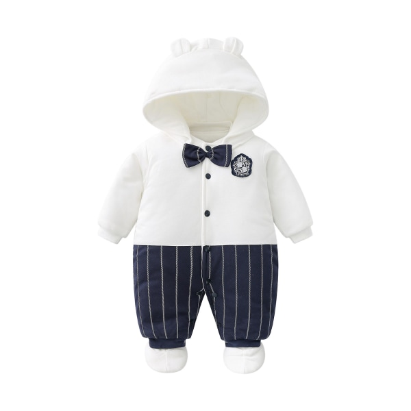 Baby Clothing Autumn And Winter Thickened Baby Padded Clothing Baby Onesie Baby Onesie Baby Onesie Outdoor Climbing Clothes White gentlemans bow tie 59
