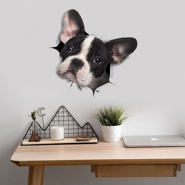 20*20cm 3D hundeklistermærker til væggen, køleskabet, toilettet