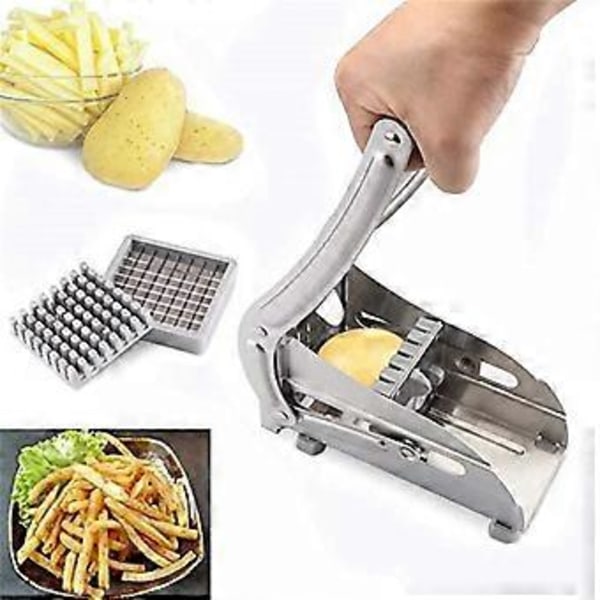 Potetskiver i rustfritt stål, metallskjærer for husholdningsbruk, verktøy for å kutte pommes frites, potetpresse