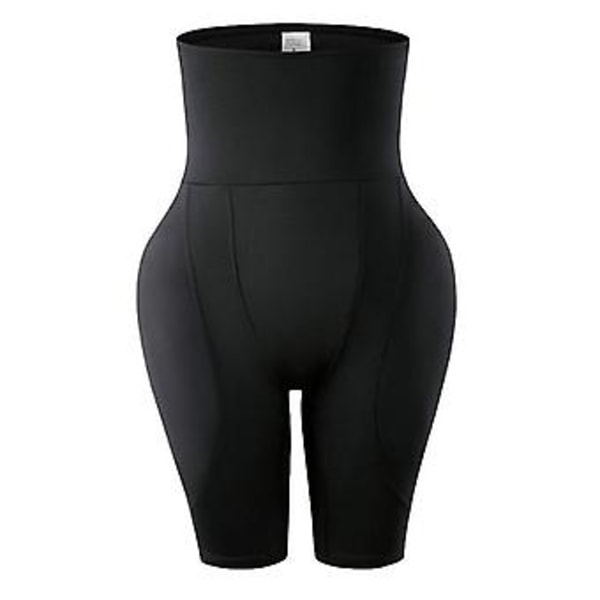 Muotoilevat, pehmustetut pakarannostatuspikkuhousut, korkeavyötäröinen vyötärömuotoilija naisille, vatsan kontrolli, vartalonmuokkaaja, lantionkohottaja, reisien ohentaja (4XL MUSTA)