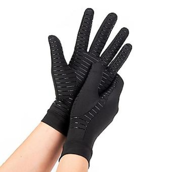 Puristus käsineet urheilun palautumiseen Unisex liukumattomat puoli-sormiset käsineet (M Musta Täys-sormiset)