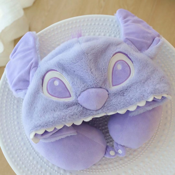 Tegneserie Stitch hetteformet U-formet pute nakkebeskytter plysjleke av