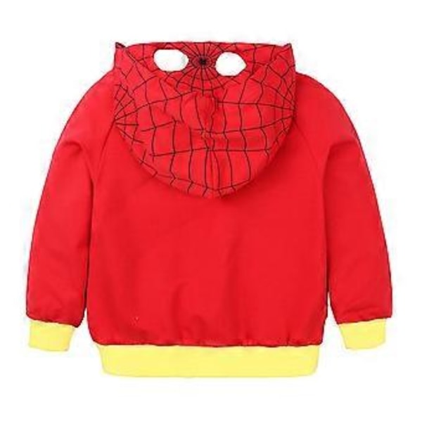 Barnjacka för pojkar med dragkedja, huva och tryck av Spiderman, Captain America, Batman och DC (4-5 år, Spiderman)