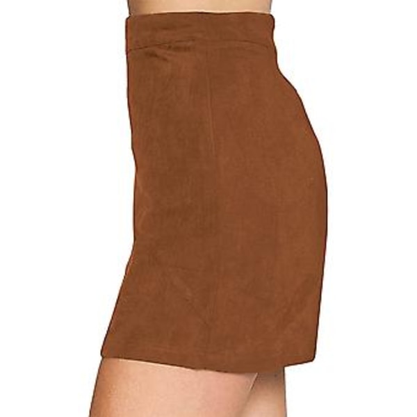 Damernas Basiska Konstläder Högmidja A-linje Mini Pennskirt Bodycon S-3xl S