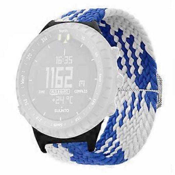 Type L Elastisk Klokkereim for Suunto Core, 22mm Myk Nylon Elastisk Flettet Rem (Stil L)