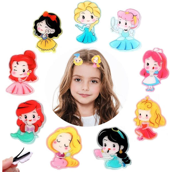 (10 Styk) Pige Hårspænder Prinsesse Hårklemmer Snap Spænder
