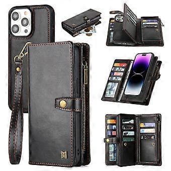 Lommeboketui for iPhone 15 - svart