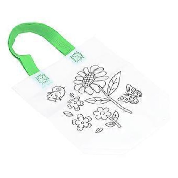 DIY Graffiti Kangaskassi Piirroskassi Kuitukangaskassi 6 Värikynällä Lapsille Kukka