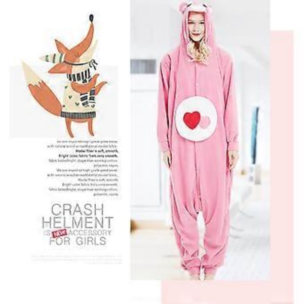 Vuxen Björn Onesie Pyjamas Cosplay Djur Hemmakläder Sovkläder Jumpsuit Kostym För Kvinnor Män (XL Rosröd)