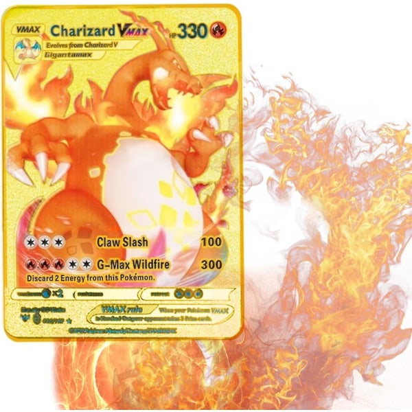 Charizard Vmax metallkort - 4 st Ultra sällsynta kort metallkort V-kort/vmax/ex/dx samlingskort - gåvan till samlare