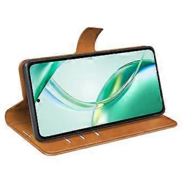 For Honor 200 Smart 5G/X7c 4G Stand Case Anti-Ridse Kalve Læder Tekstur Telefon Cover (Style C)
