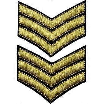 Broderad armétygmärke - Sergeantgrad - Sy fast på axeln