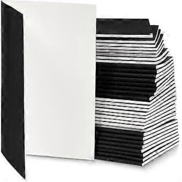 50 stycken fickkraftanteckningsböcker i bulk, små minianteckningsböcker, resejournaler för studenter, skola, kontor, skrivande, klassprojekt, 130 mm * 90 mm (svart)