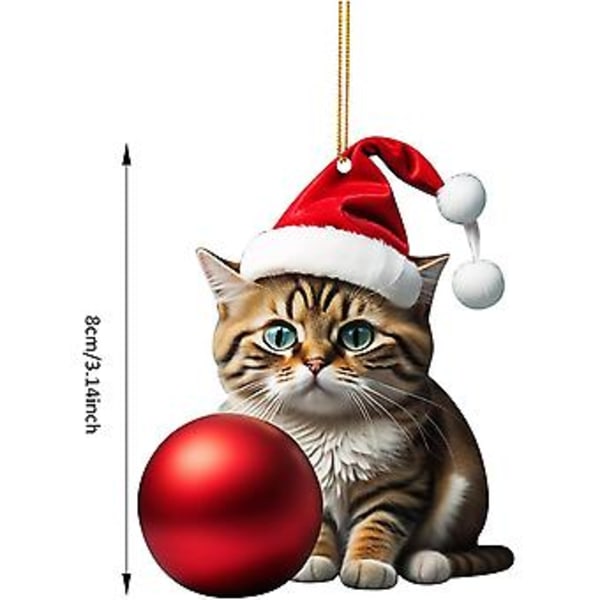 Sjov Kat Juletræspynt Hjem Bil Rygsæk Kreativ Vedhæng Julepynt Dekorationer Biltilbehør Forbrugsvarer ( )