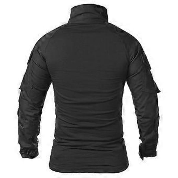 Herr Arméuniform Långärmad Strids Skjorta Enfärgad Bomull Militär Taktisk T-shirt (M armégrön)