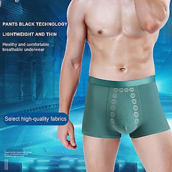 Eft Energy Field Therapy Miesten Alusvaatteet - Magneettiterapia Energinen Mies Jää Silkki Boxerit (3XL Tummanharmaa)