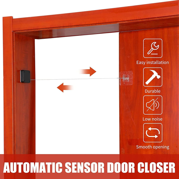 2 st Automatiska dörrstängare, Automatiska dörrstängare med sensorer