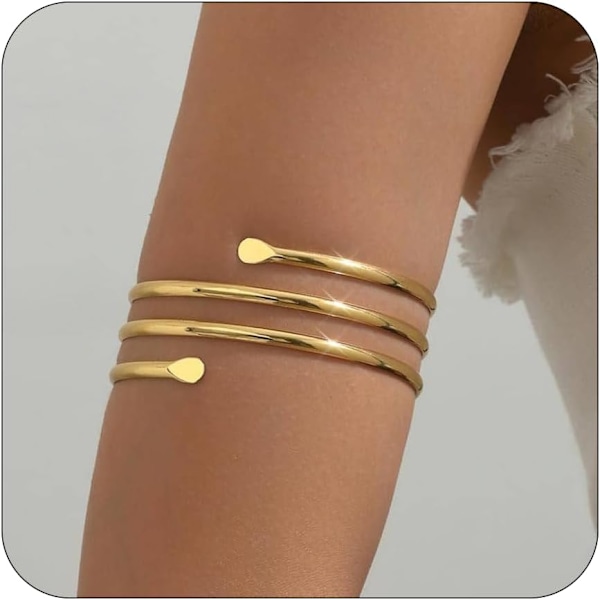 Armmanschett för kvinnor Guld Armmanschett Övre Arm Lager Arm Armband Stapelbar Arm Bangle Smycken för kvinnor Män