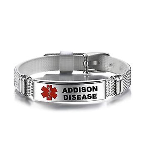 Personligt Medicinskt Varningsarmband Lasergraverat Allergi Rostfritt Stål Mesh Bälte Armband Nödsituation Bangle För Män Kvinnor ( )